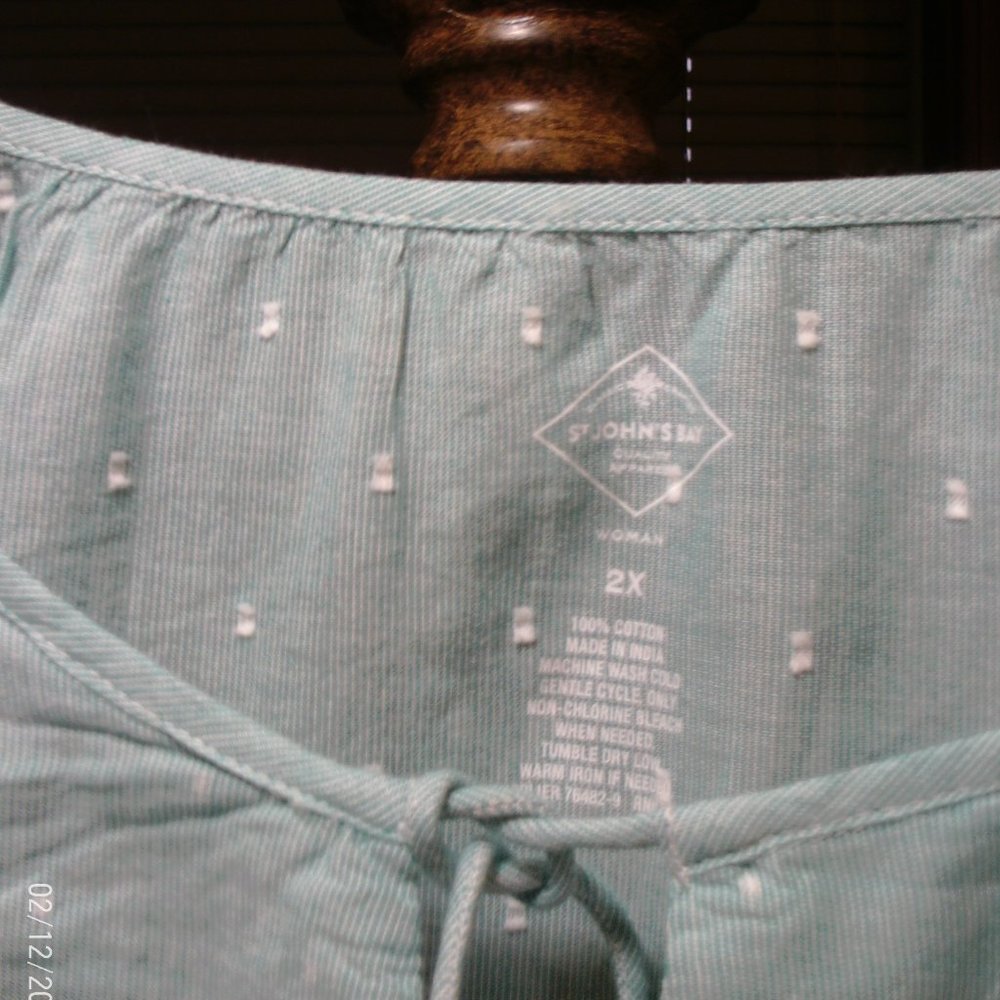 St. John's Bay 2X 3/4 sleeve top - Picture 7 of 9